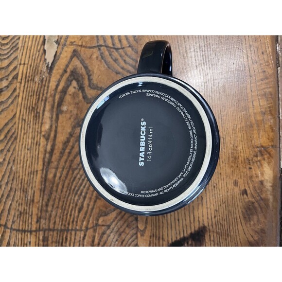 Starbucks Mugs 2 Mug Set.  Tan With White Handle And Metallic.  Excellent - Picture 4 of 8